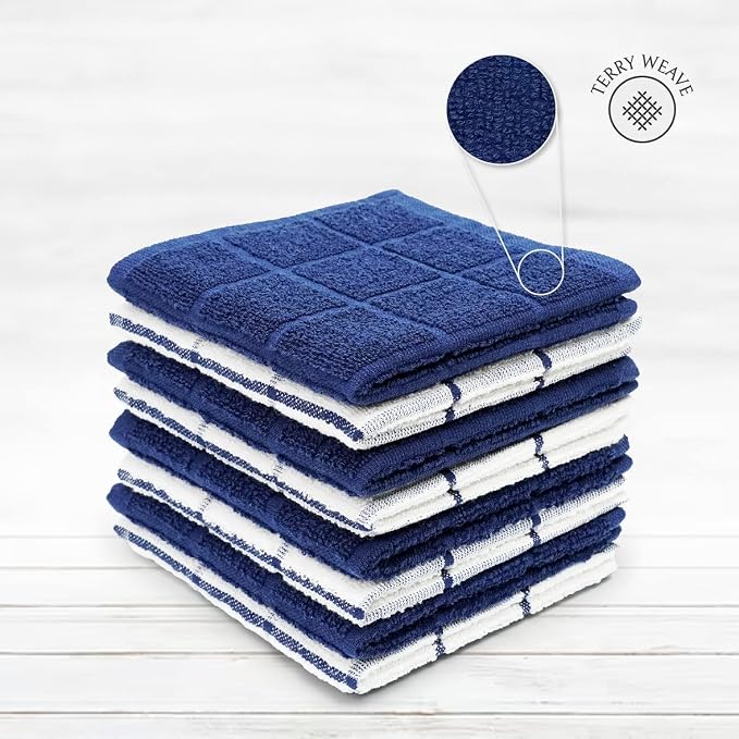 100% Cotton Terry Dish Cloth & Dish Towel, 6 Pack, Super Soft and Absorbent - Image 3