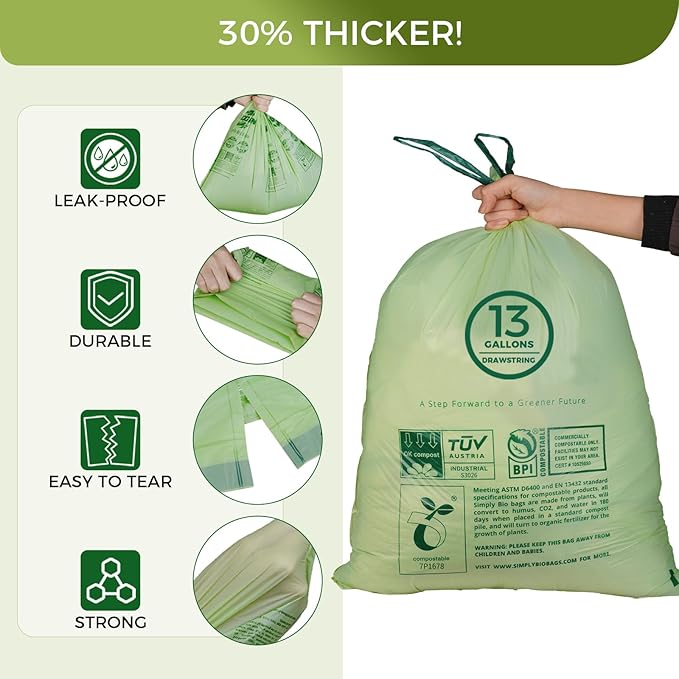 13 Gallon Compostable Trash Bags - Image 3