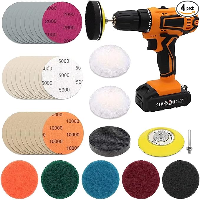 3 Inch Car Headlight Restoration Kit, Car Polishing Sanding Discs Assortment by VIBRATITE