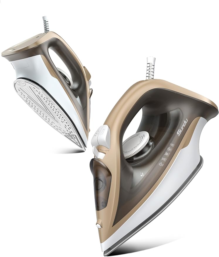 Steam Iron for Clothes Rapid Heating, 1500W Iron by Sundu