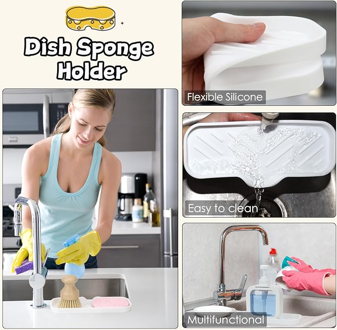 Silicone Bathroom Soap Dishes, Sponge Holder - Image 3