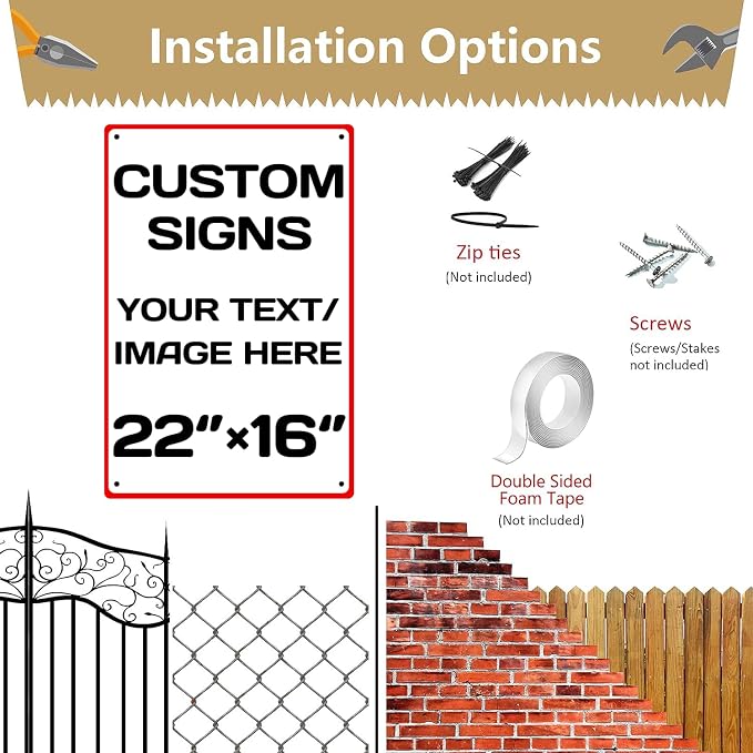 Custom Sign, Personalized Metal Signs, Aluminum Weatherproof Metal Sign - Image 4