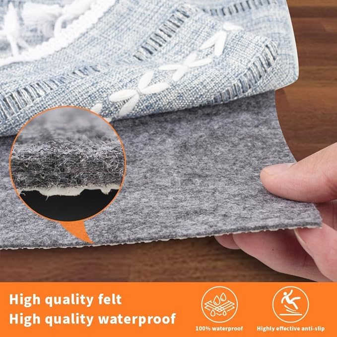 Non-Slip Rug Pads 7 x 9ft, 100% Waterproof Extra Large Area Rugs Non Skid Rug - Image 7