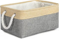 TheWarmHome Decorative Basket Rectangular Fabric Storage Bin Organizer Basket by TheWarmHome