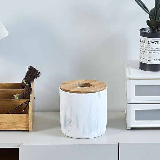 Polytree Marble White Mini Trash Can - Image 4