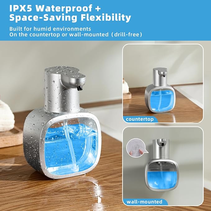 Automatic Liquid Soap Dispenser, 17oz/500ml Touchless Rechargeable - Image 5