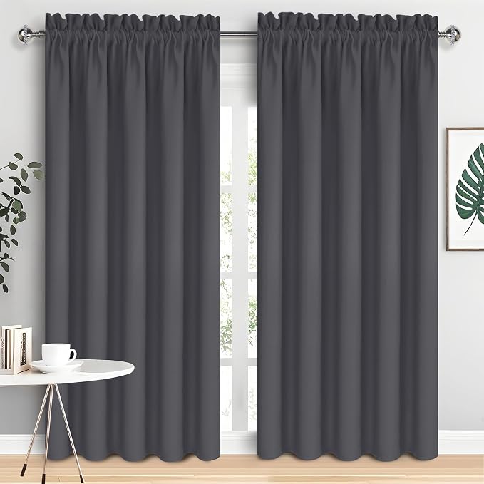 DWCN Bedroom Blackout Curtains 70 x 84 Inches Length 2 Panels Set, Solid by DWCN