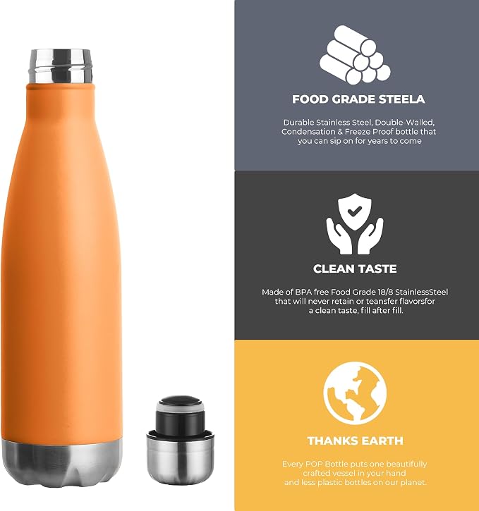 MEWAY 17oz Sport Water Bottle 4 Pack Vacuum Insulated Stainless Steel - Image 3