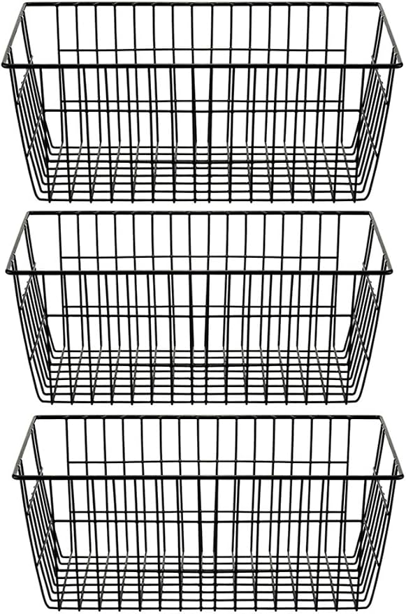 SANNO Freezer Baskets Wire Storage Baskets Closet Baskets Bin Farmhouse by SANNO