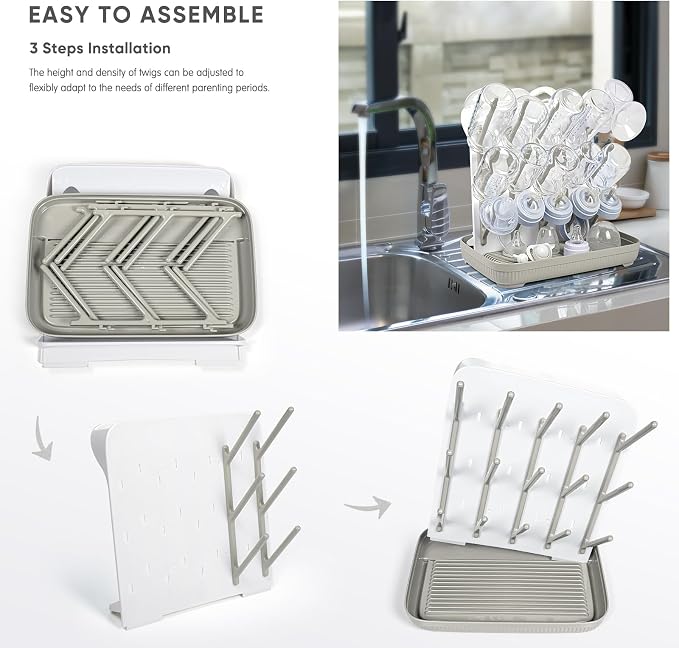 Termichy Baby Bottle Drying Rack: Large Vertical Bottle Dryer Rack Holder - Image 7