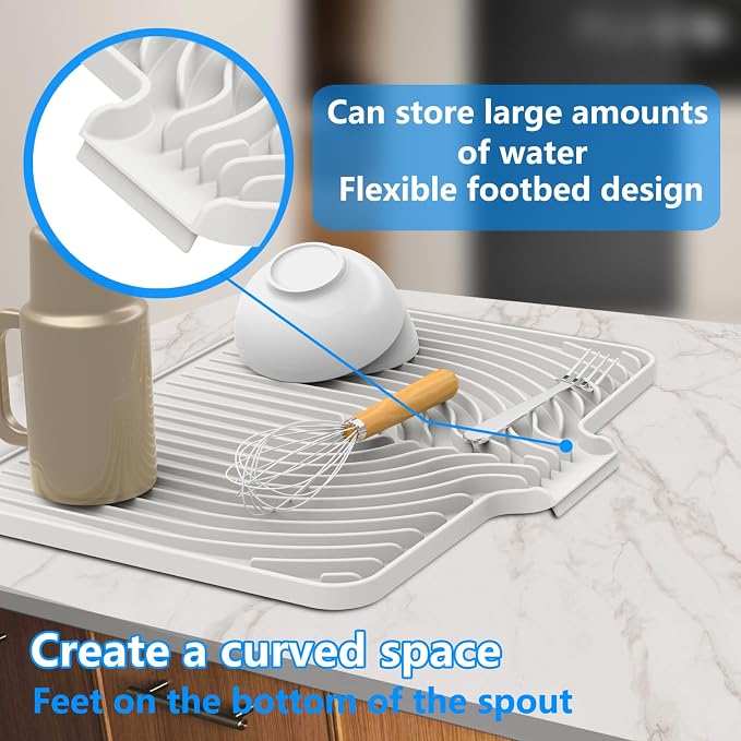 Dish Drying Matt for Kitchen Counter, Kitchen Dry Mats for Dishes Drying Pad - Image 5