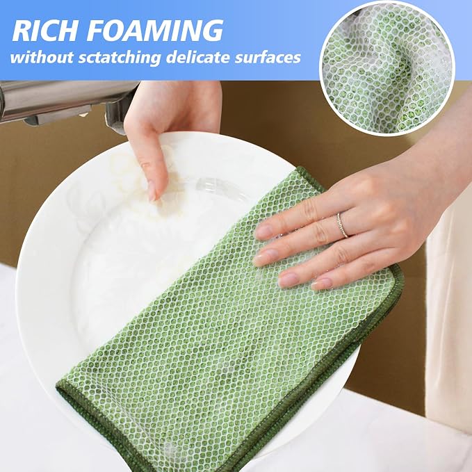 KinHwa Kitchen Washcloths for Dishes Absorbent Microfiber Dish Cloths Quick Dry - Image 3
