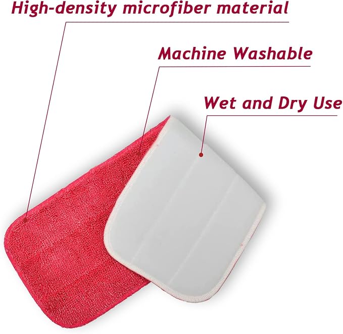 Microfiber Mop Pads, 18x 6 Inch Reusable and Washable Spray Mop Pads, Wet and - Image 3