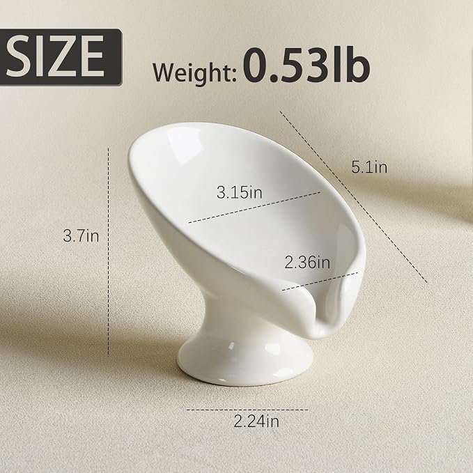 Soap Dish, Self Draining Bar Soap Holder - Image 3