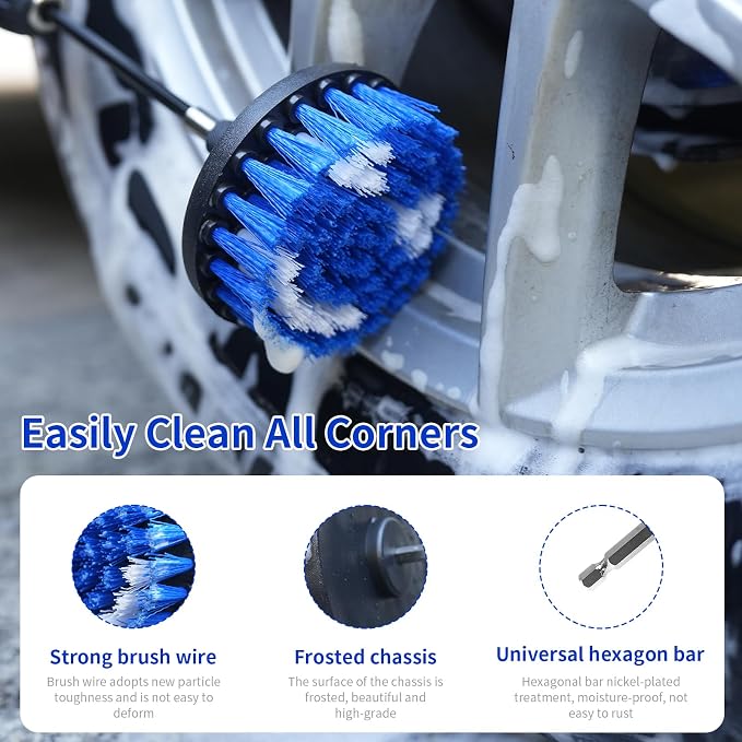10 Pack Drill Brush Attachment Set, Drill Scrubber Brush Kit, Drill Cleaning - Image 2