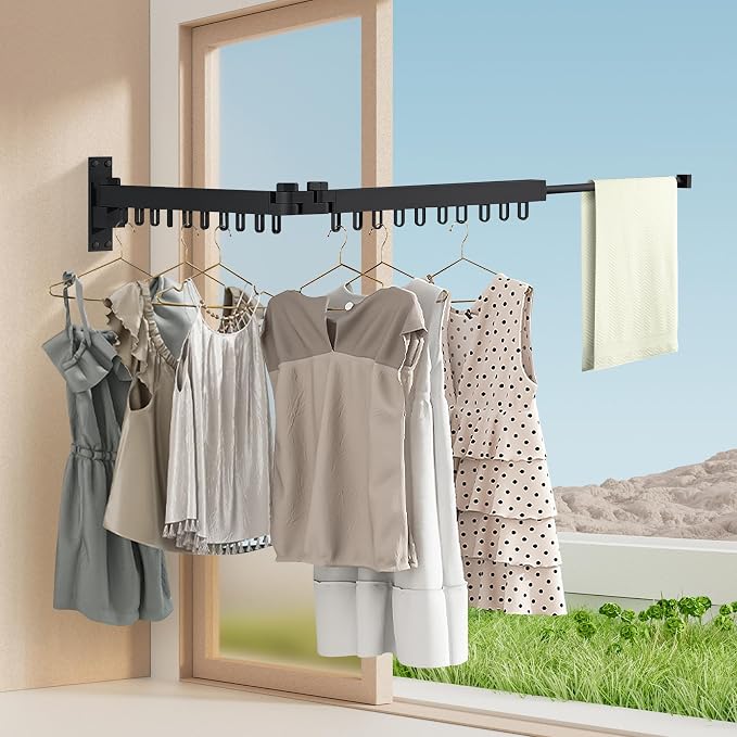 Bakala Clothes Drying Rack Foldable, Laundry Drying Rack Clothing Wall Mounted - Image 8