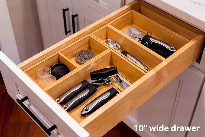 Umilife Drawer Organizer Storage Boxes, 2.5" High Bamboo Drawer Dividers - Image 5