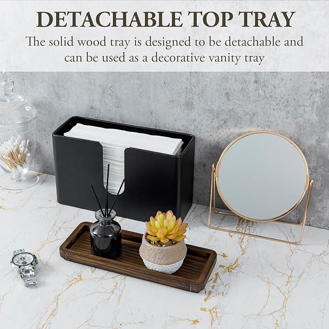 MyGift Deluxe Modern Matte Black Metal Folded Commercial Paper Towel Holder - Image 3