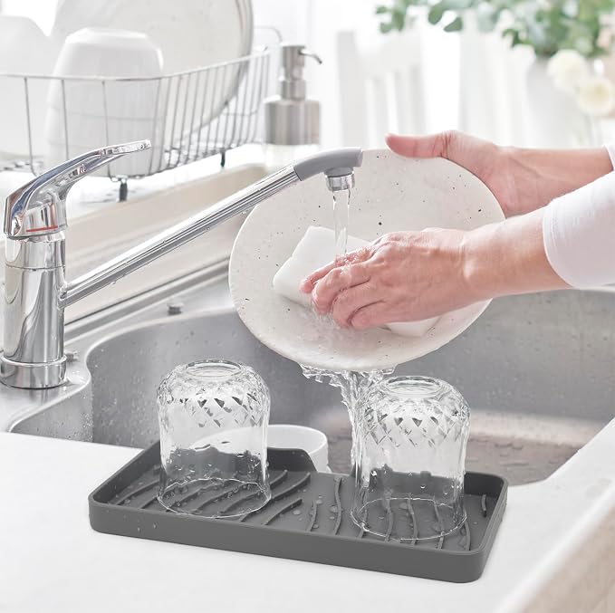YASMEN Silicone Bathroom Soap Dishes, Sink Sponge Holder - Image 5