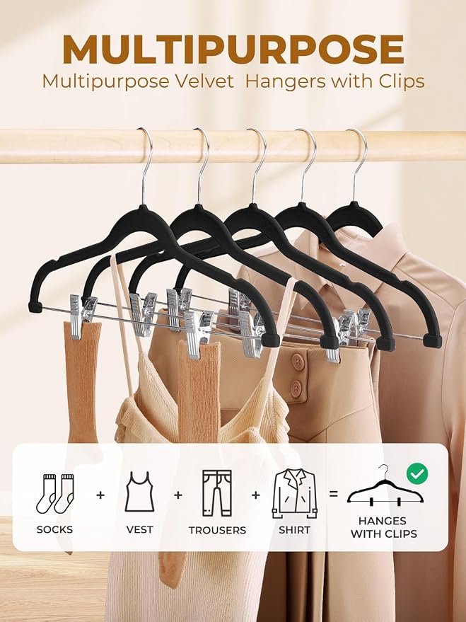 HOUSE DAY Velvet Skirt Hangers 36 Pack, Space Saving Slim Shorts Hanger - Image 2