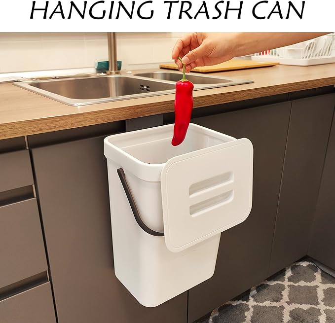 stonespace Hanging Trash Can, 3.2 Gallon/12L Small Waste Bin - Image 3