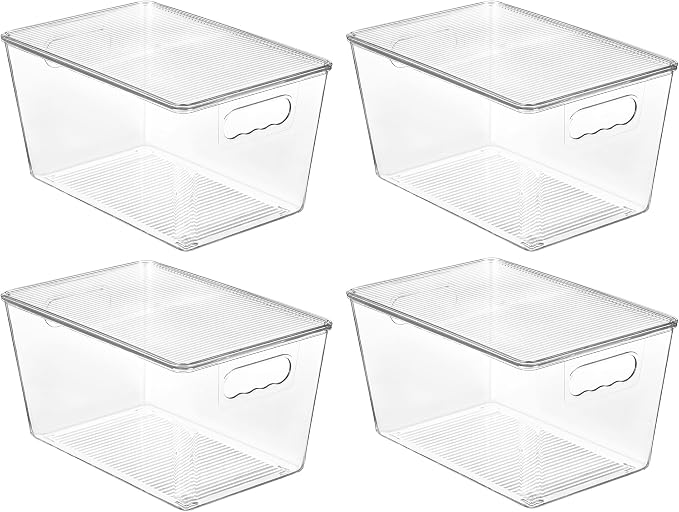 Vtopmart 4 Pack Clear Stackable Storage Bins by Vtopmart
