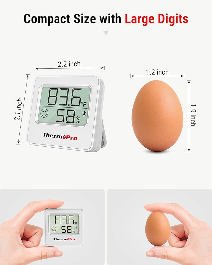 ThermoPro TP357 Digital Hygrometer Indoor Thermometer of 260FT, Room Humidity - Image 7