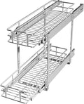 LOVMOR 2 Tier Individual Pull Out Cabinet Organizer 7½" W x 21½" D, Slide Out by LOVMOR