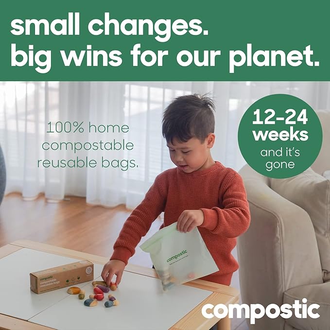 Compostic Home Compostable Resealable Gallon Bags, Microwave & Freezer Safe - Image 2