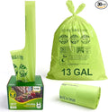 10-13 Gallon Compostable Trash Bags Handle-Tie, Heavy Duty Thick 0.87 Mil by Mazatzal