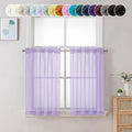 Chyhomenyc Lilac Sheer Curtains 36 inch Length 2 Panels, Light Filtering Voile by Chyhomenyc
