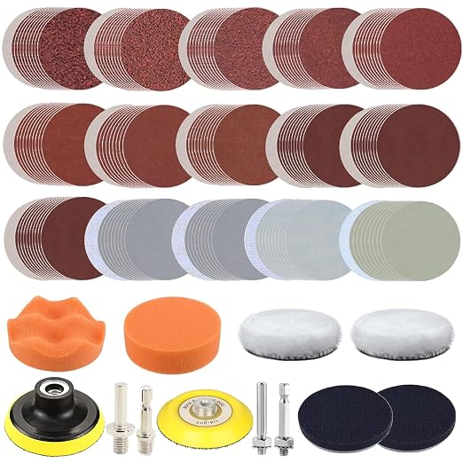 3 Inch Sanding Disc Drill Polishing Kit Sanding Attachment, Backing Pads by Rvetol