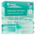 SUNKISS Trustplus Wet Wipes for Adult No Rinse, Extra Large 8”x12” Body by SUNKISS