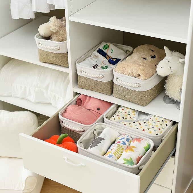 Small Storage Baskets for shelves, Fabric Storage Baskets for closet, - Image 5