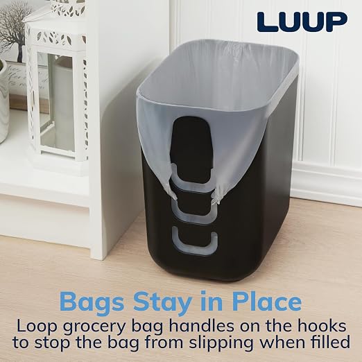 STORi Luup Bathroom Wastebasket, Secure Grocery Bags, Plastic Garbage Container - Image 4