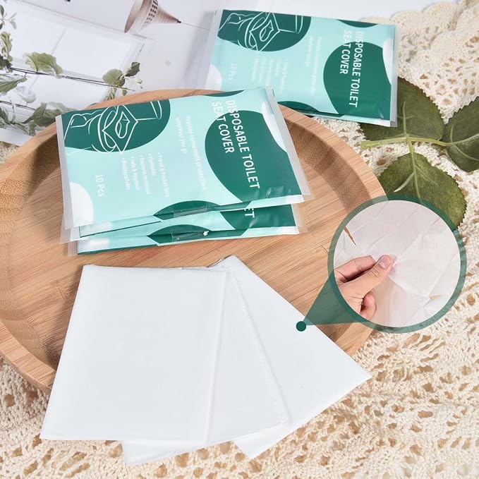 90 Pcs Disposable Flushable Paper Toilet Seat Covers Travel Supplies Essentials - Image 7