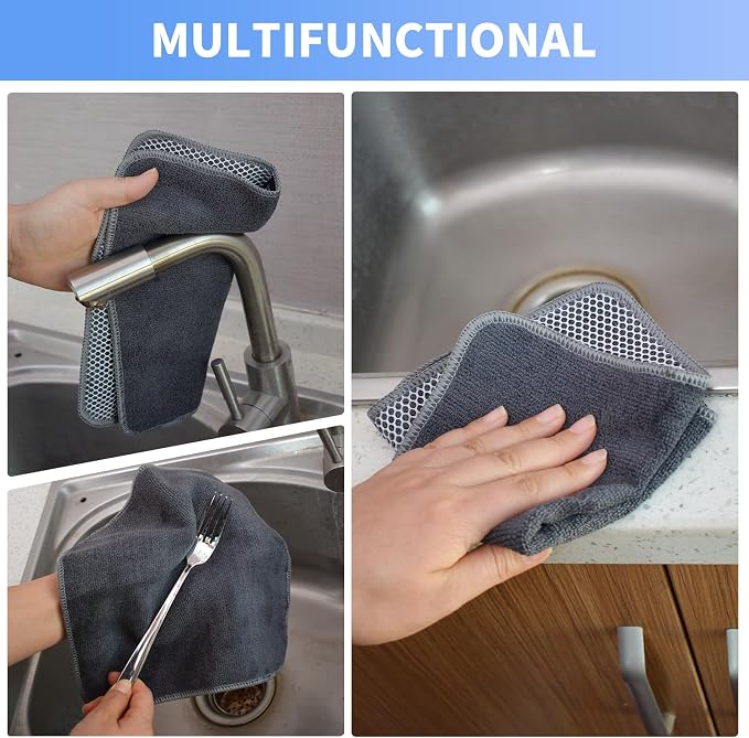 KinHwa Kitchen Washcloths for Dishes Absorbent Microfiber Dish Cloths Quick Dry - Image 5
