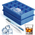 2 Pack Silicone Ice Cube Trays for Cocktail, Easy Release Square Ice Cubes Mold by ZDPMK