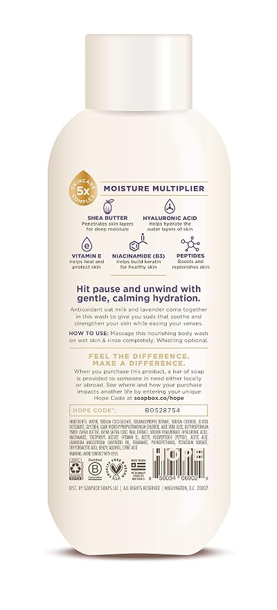 Soapbox Body Wash, Oat Milk + Lavender Body Wash, Vegan & Moisturizing - Image 7