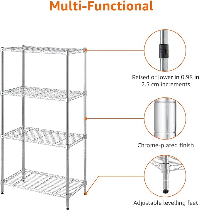 Amazon Basics 4-Shelf Adjustable, Storage Shelving Unit, Steel Organizer Wire - Image 5