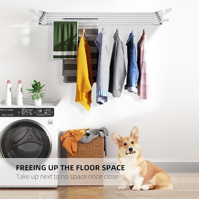 Laundry Drying Rack, Collapsible Wall Mounted Clothes Drying Rack - Image 6