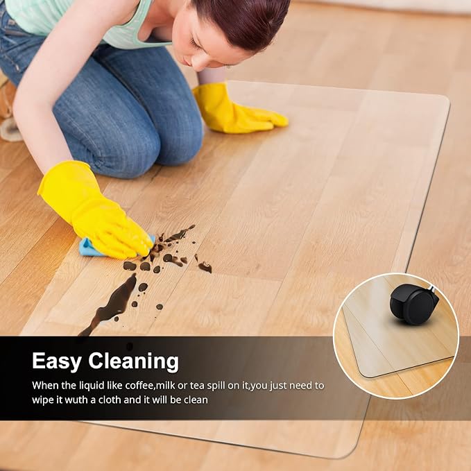 Kuyal Office Chair Mat for Hardwood Floor, Easy Glide, Floor-Protector - Image 4