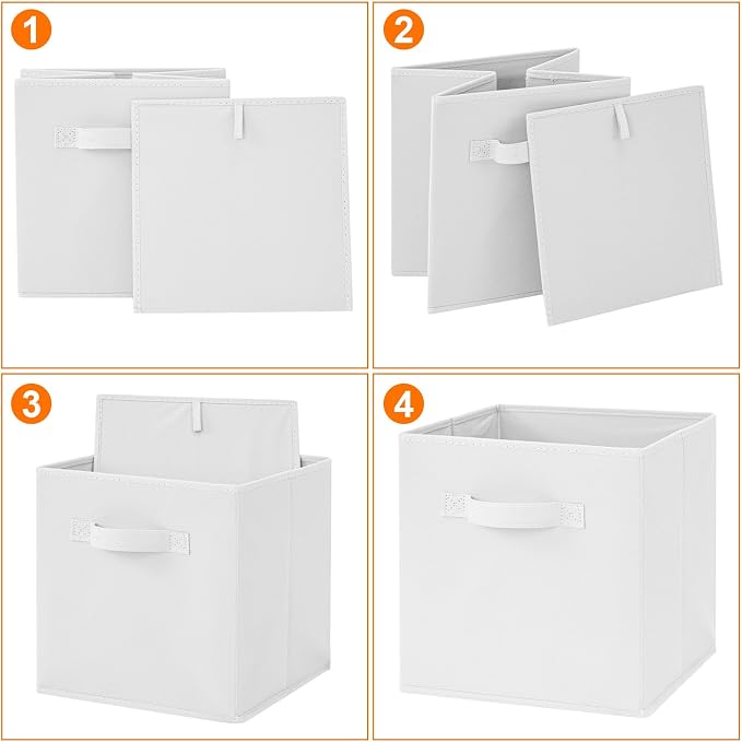 Stero Fabric Storage Bins 6 Pack Fun Colored Durable Storage Cubes - Image 3