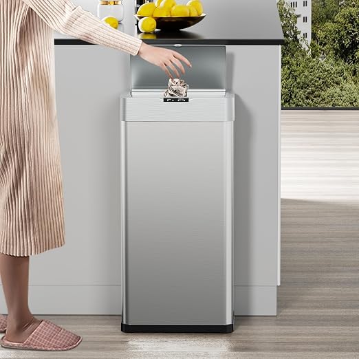 TLSUNNY 13.2 Gallon Motion Sensor Trash Can, Touchless Automatic Garbage Can - Image 8
