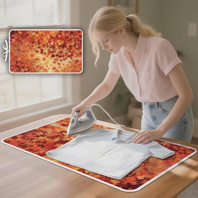 Ironing Mat Maple Leaf Ironing Board Pad Heat Resistant, Quilting & Travel - Image 3