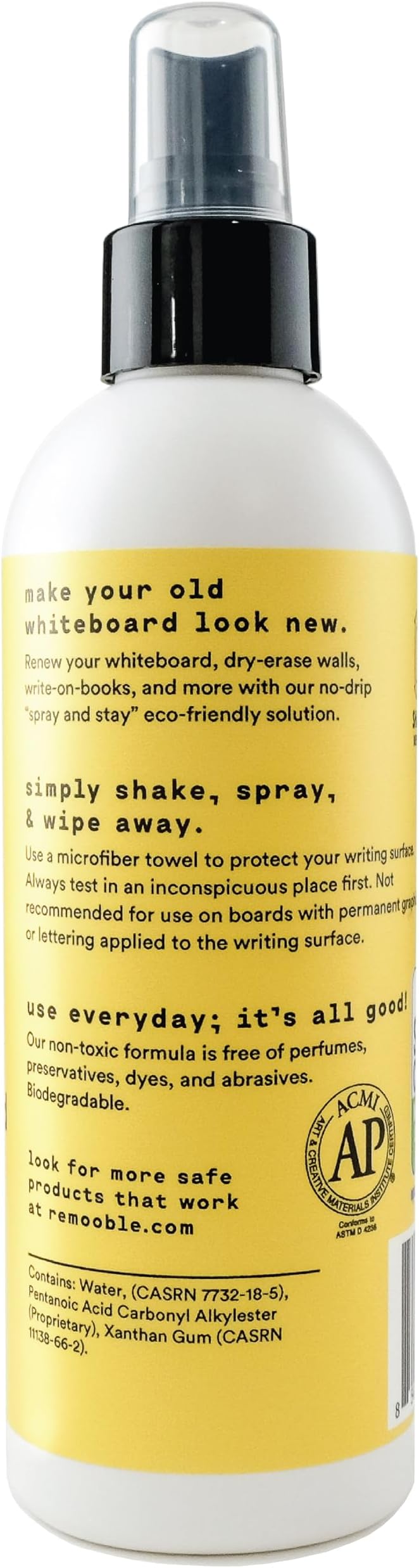 Remooble Dry Erase Whiteboard Cleaner Spray & Microfiber Cleaning Cloth - Image 2