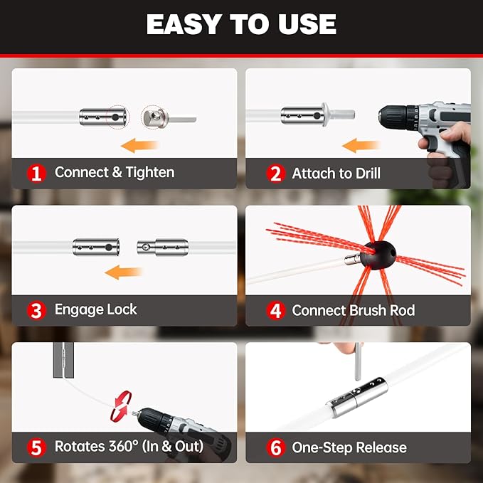 39 Feet Chimney Sweep Kit, Chrome Button Locking System, Chimney Cleaning Kit - Image 5