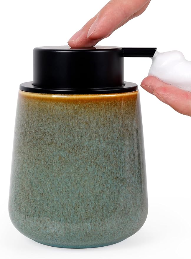 INGOFIN Ceramic Foaming Soap Dispenser -12oz Foam Hand Soap Dispenser Bathroom by INGOFIN