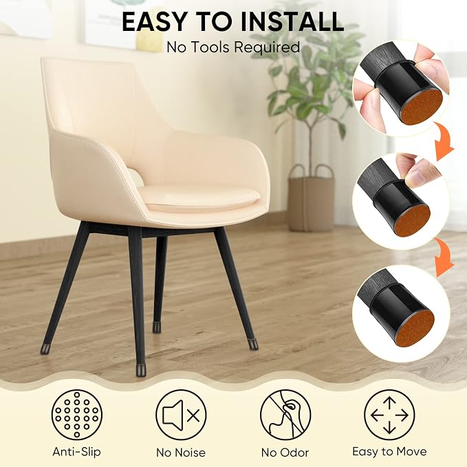 BALEINE 32 Pack Silicone Chair Leg Floor Protectors, Stool Leg Protectors Cap - Image 6