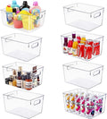 Set of 8 Large Clear Plastic Storage Bins, Storage Containers by SKTEET